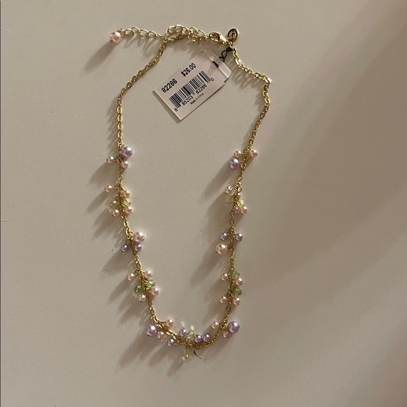 Cookie Lee choker necklace. Gold tone metal. - Picture 2 of 2